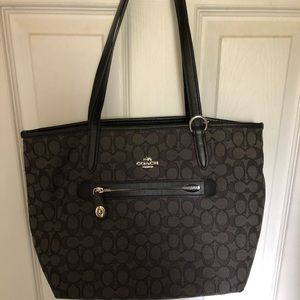Coach black smoke tote